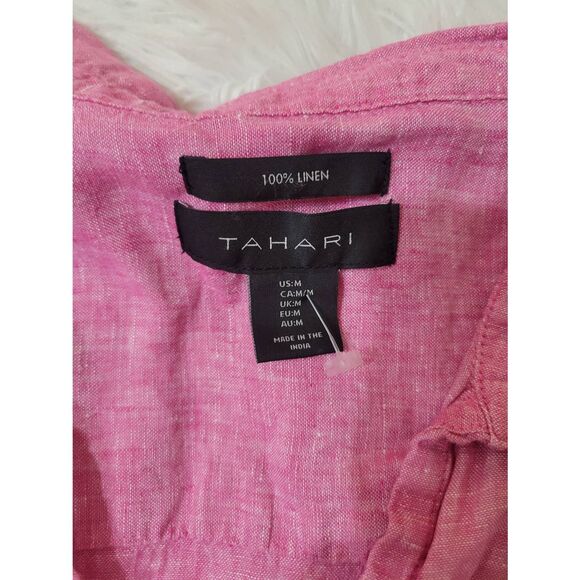 Tahari 100% Linen Pink Tunic Size M - Picture 5 of 5